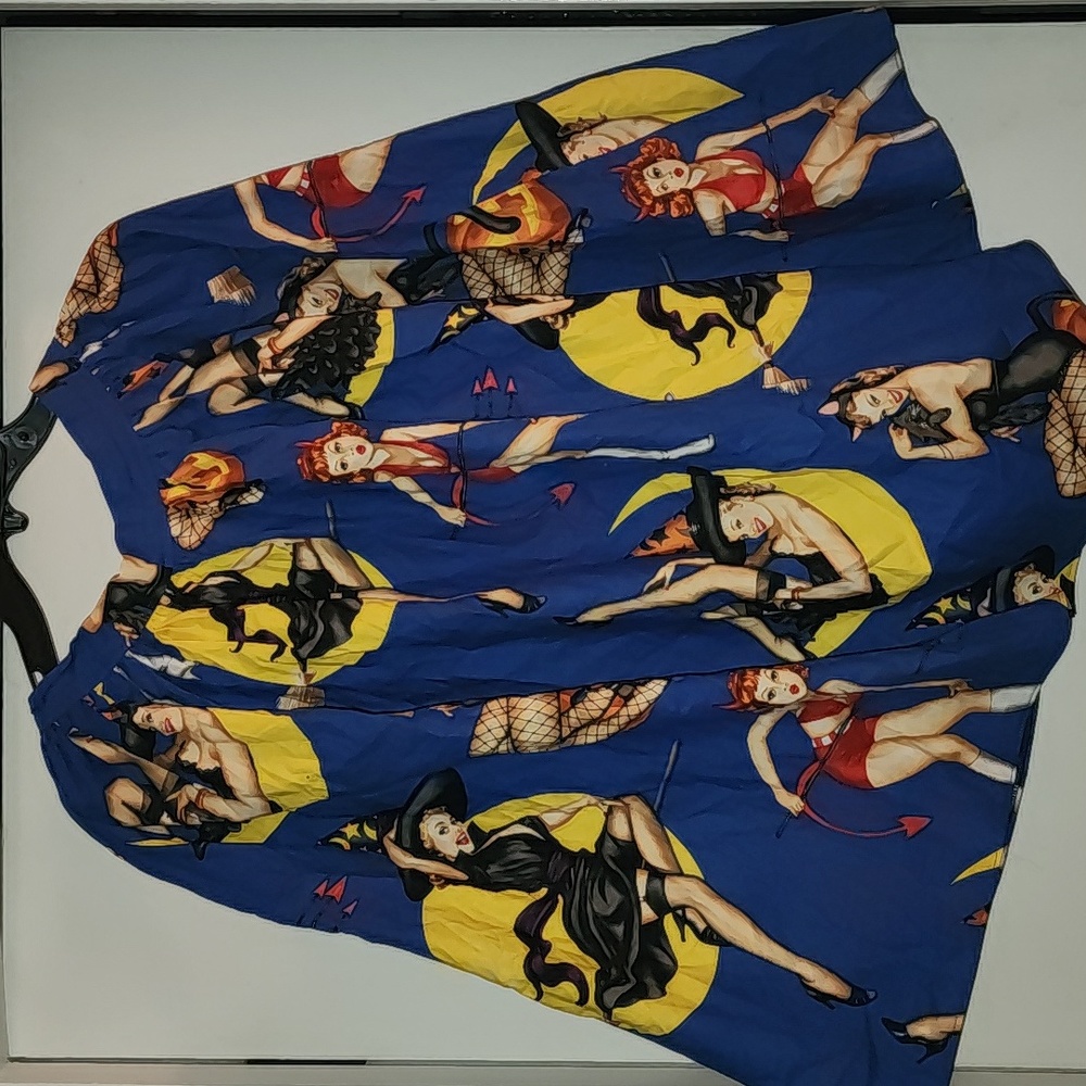 Dazy La Rue custom made Halloween pinup skirt size small no pockets